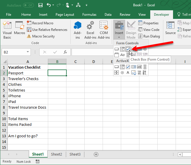 How to create checklist in Microsoft Excel 1