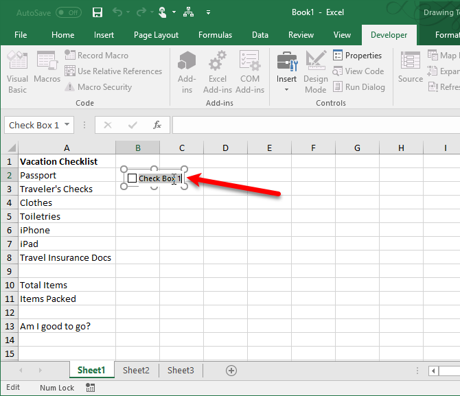 How to create checklist in Microsoft Excel 2