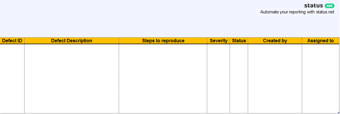 QA daily status report template 2 screen p3