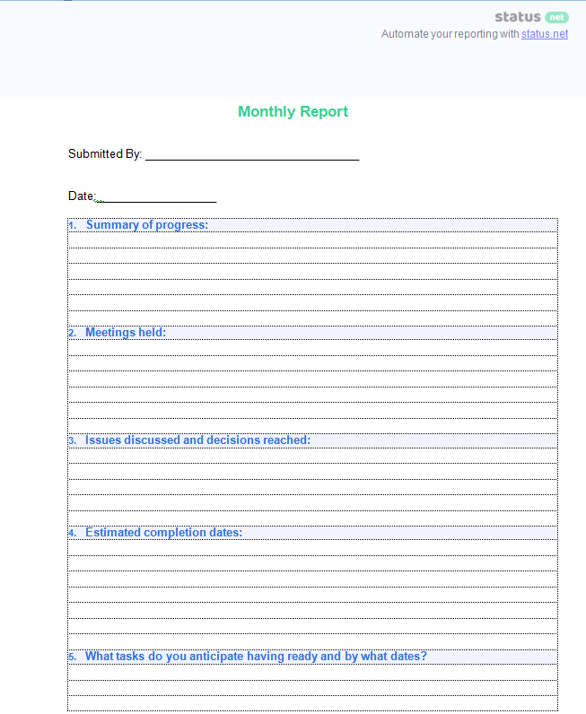 3 Smart Monthly Report Templates: How to Write and Free Downloads