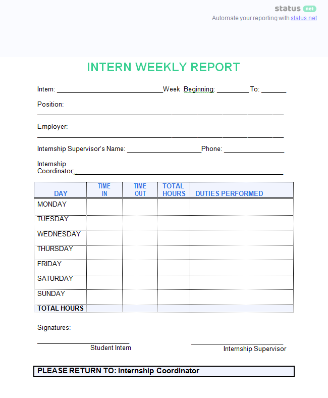 attachment report format sample